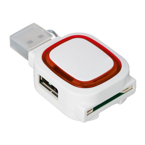 USB-Hub mit 2 Anschlüssen und Speicherkartenlesegerät REFLECTS-COLLECTION 500