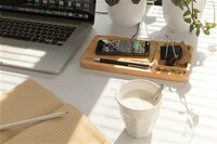 Bambus Schreibtisch-Organizer mit 5W Wireless Charger