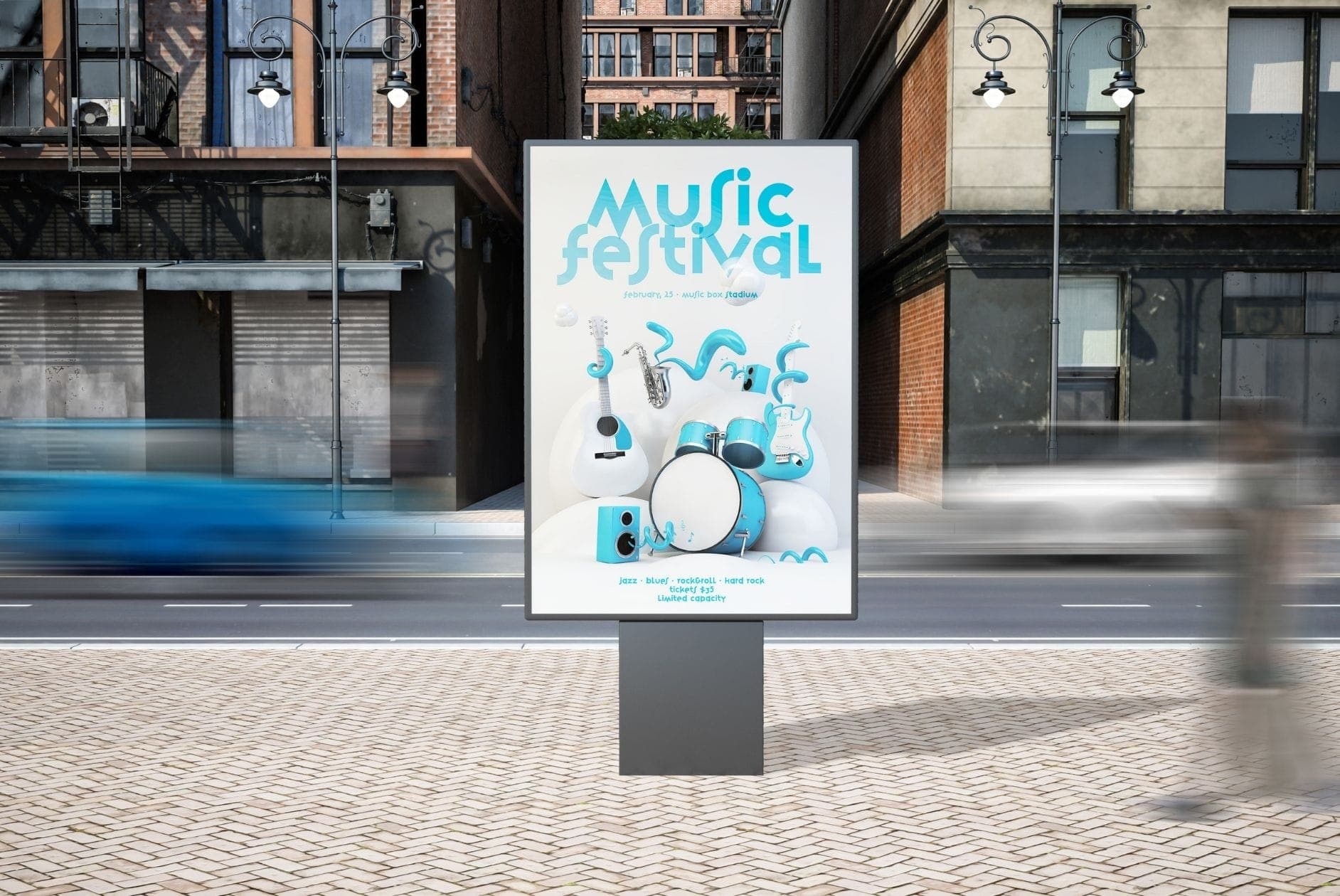 Headerbild Straßenwerbung auf Bildschirm.