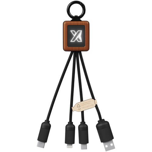 SCX.design C19 Easy to Use Kabel aus Holz mit Leuchtlogo
